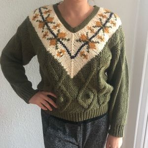 Cristina Ramie Blend Vintage Sweater Army Green